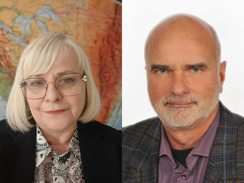 Kolaż składa się z dwóch zdjęć. Z jednej strony widoczna jest twarz mężczyzny w średnim wieku, łysego, z brodą, w marynarce, z drugiej zaś kobiety w średnim wieku, o jasnych włosach, w okularach. Fotografia pochodzi z archiwum prywatnego.