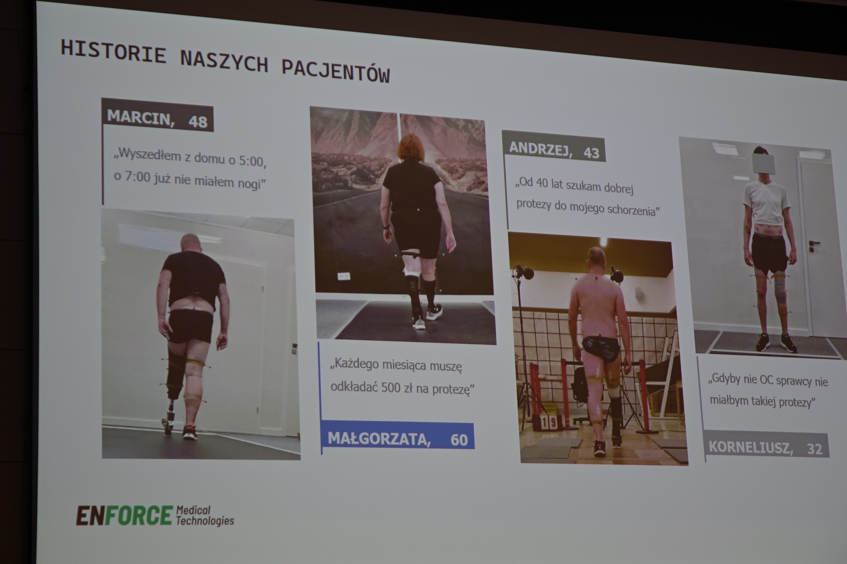 Na zdjęciu kilka obrazków z osobami z protezą