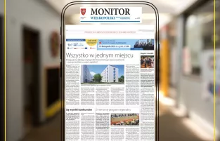 Na zdjęciu tablet z widokiem na artkuły opublikowane w Monitorze Wielkopolskim