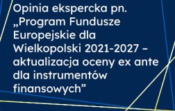 Opinia ekspercka pn. „Program Fundusze Europejskie dla Wielkopolski 2021-2027 – aktualizacja oceny ex ante dla instrumentów finansowych”